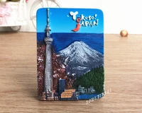 japan travel souvenir resin tower mount fuji mount bridge refrigerator sticker message post