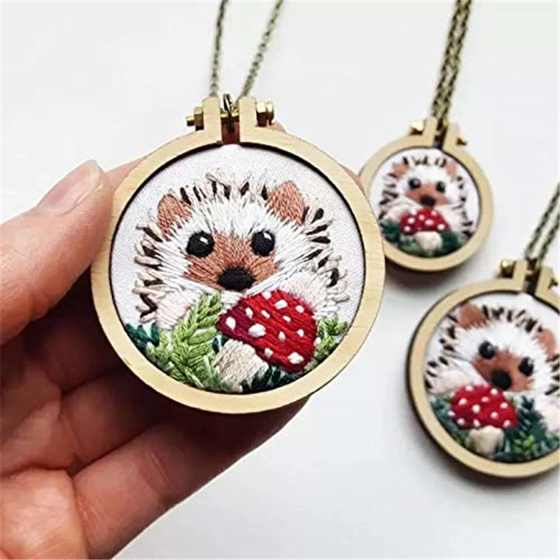 7 шт./компл. мини кольцо вышивка круг круглые деревянные обручи DIY крестиком набор