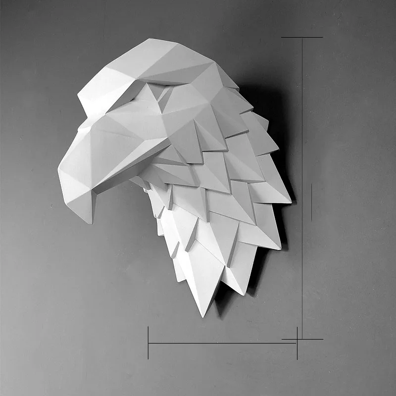 Фото Скандинавская полимерная Геометрическая голова Орла настенное украшение