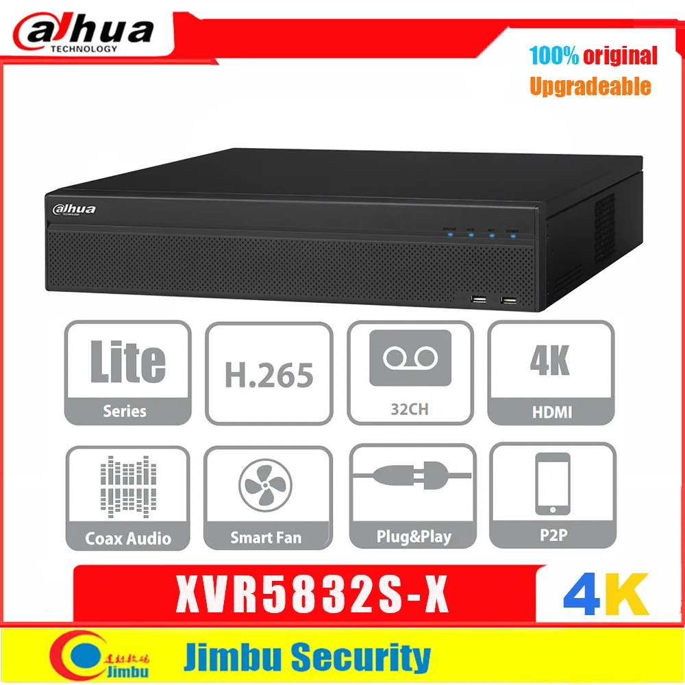 

Dahua 4K Digital Video recorder XVR5832S-X H.265 32 Channel 8MP Penta-brid 1080P HDMI P2P Spot Output