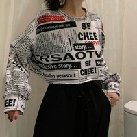 houzhou hip hop sweatshirt women cotton autumn fashion hoodies korean style loose long sleeve streetwear sexy pullover women