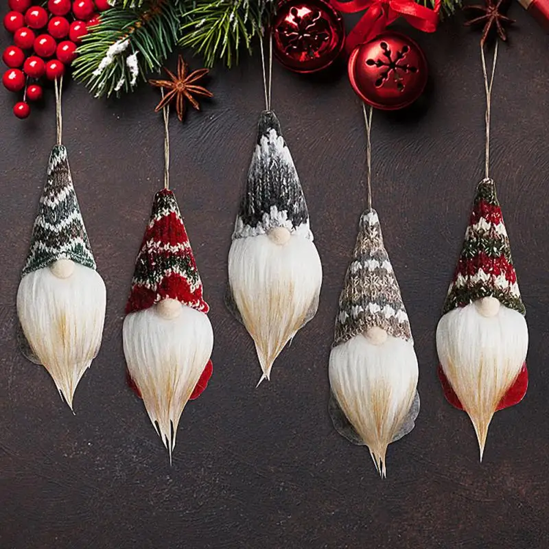 

5pcs/set Christmas Faceless Doll Xmas Tree Ornament Hang Pendant Santa Decoration Merry Christmas Decoration For Home