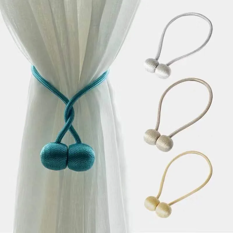 

Modern minimalist curtain straps tie rope curtain accessories magnet buckle free punch creative lanyard hanging ball tied ball