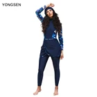 Женский скромный хиджаб YONGSEN в стиле пэчворк, спортивный купальник с длинными рукавами, 3 шт., Мусульманский купальник в исламском стиле, одежда для плавания