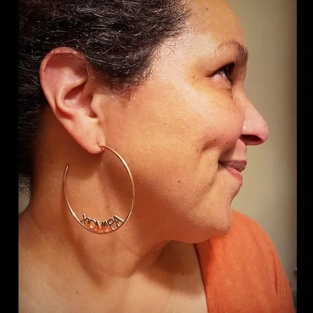 Lateefah 2021 Custom Name Earrings Personality Earring Jewelry Stainless Steel Earrings Big Hoop Women Earrings