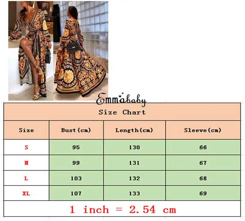 

Women Floral Printed Summer Boho Dresses 2019 New Long Sleeve V Neck Long Dress Party Beach Holiday Club Dresses Sundress