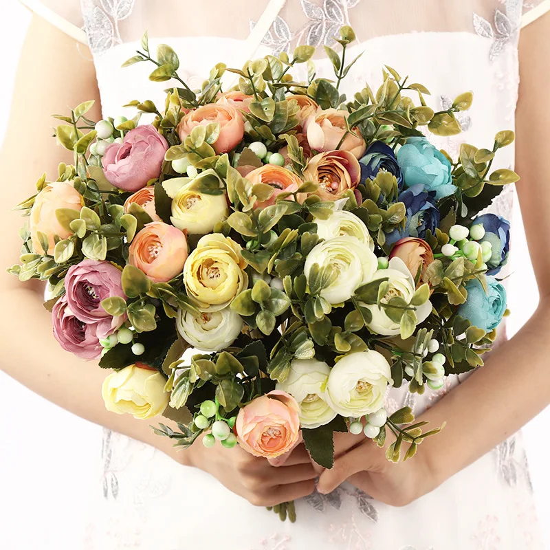 1 шт. искусственные шелковые мини цветы пионы и камелии для семейного