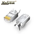 Разъем xintylink cat7 rj45 rj 45, штекер кабеля ethernet cat6a 8P8C stp, экранированный cat.7 cat.6a, Модульный сетевой разъем 1050100 шт.