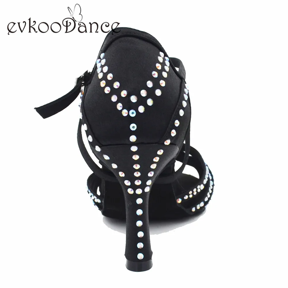Evkoo dance Zapatos De Baile Professional; черные женские танцевальные туфли; обувь для сальсы на высоком каблуке; обувь для латинских бальных танцев для женщин; Evkoo-551