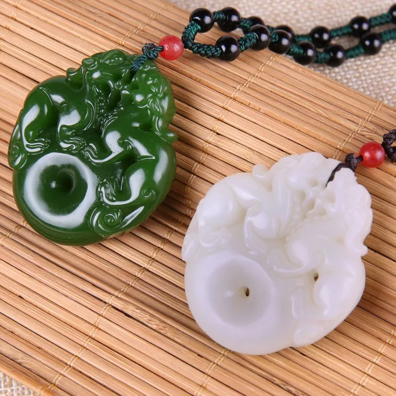 Двойная подвеска в виде стрекозы подвесная вешалка белый нефрит Kirin cai переводная