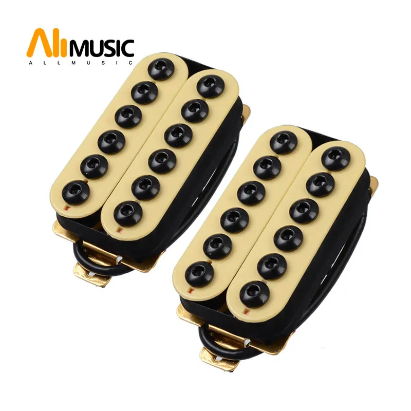 

ALLMusic Adjustable Metal Double Coil Electric Guitar Pickups Humbucker Punk Ivory