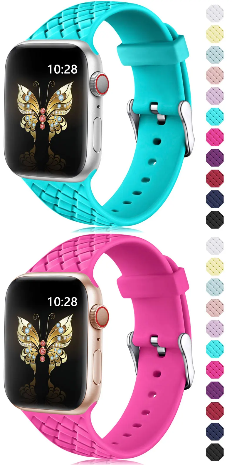 Силиконовый ремешок для apple watch 5 ремешок 44 мм 40 мм iwatch ремешок 42 мм 38 мм тканый узор ремешок для часов apple watch браслет 4 3 2 1