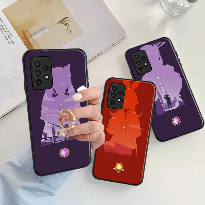 

Genshin Impact Anime Silicone Case Coque For Samsung Galaxy A51 4G 5G A52 4G 5G A71 4G 5G A72 4G 5G Soft TPU Phone Shell Cover