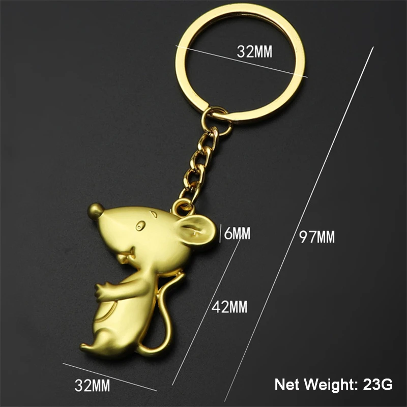2020 модные сплав брелок с мышью металлическими цепочками золотистого цвета