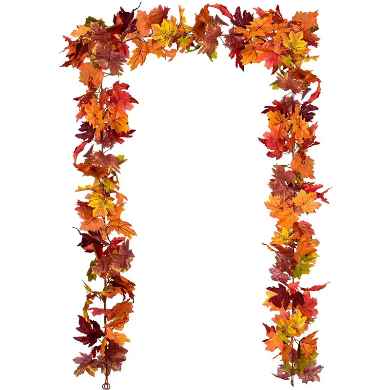 

Fall Garland Maple Leaf Hanging Vine Garland 1.75M Artificial Autumn Foliage Garland for Thanksgiving Decor Home Wedding Decor