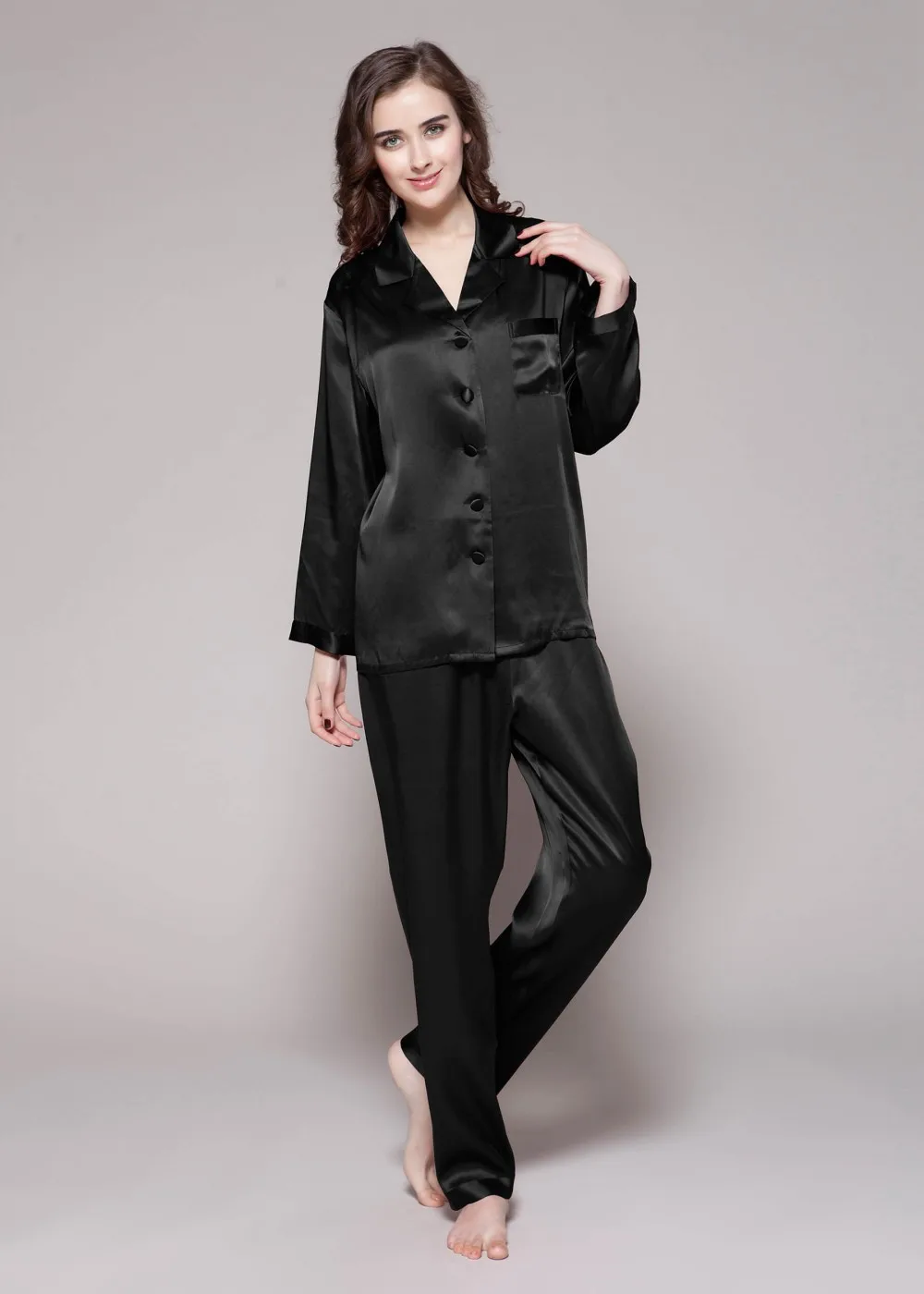 100 Silk Pajamas Set Women Pure 16/19 Momme Ladies Sleepwear Luxury Natural Full Length Women's Clothing Free Shipping