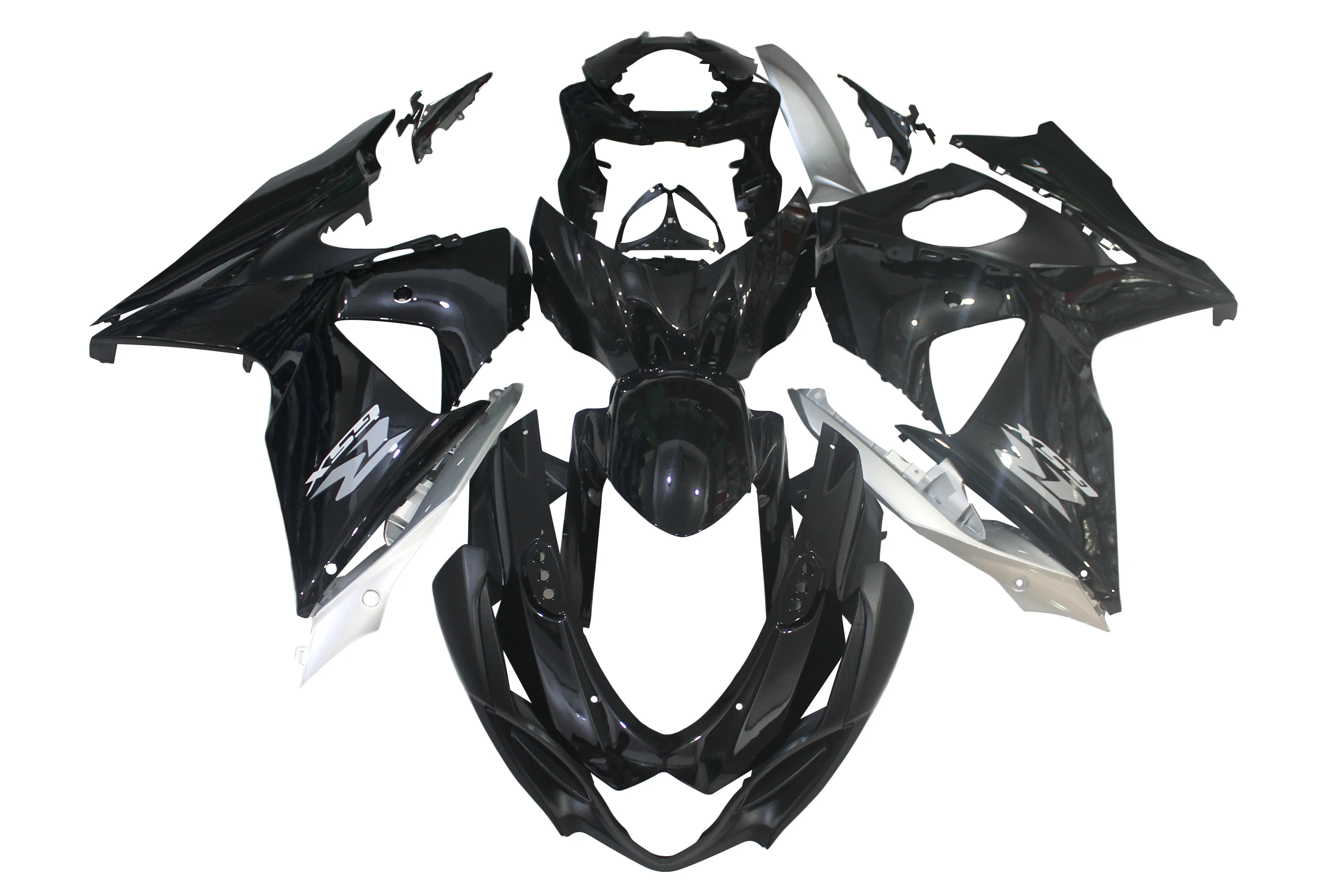 

For Suzuki GSXR1000 2009-2016 Bodywork Set Body Frame Fairing Kit Black Silver 2010 2011 2012 2013 2014 2015