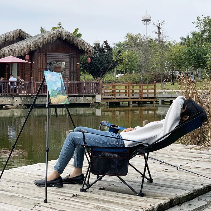 저렴한 야외 접이식 안락 의자, 다기능 사무실 점심 휴식 안락 의자, 휴대용 해변 낚시 의자 가정용 레저 안락 의자