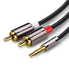 Аудиокабель Ugreen RCA с двумя штекерами 3,5 мм и оплеткой AUX для домашнего кинотеатра