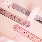 Милые пластиковые прямые линейки в виде кошачьих лап, милые школьные офисные принадлежности, фотоаксессуары, подарок, 1 шт.