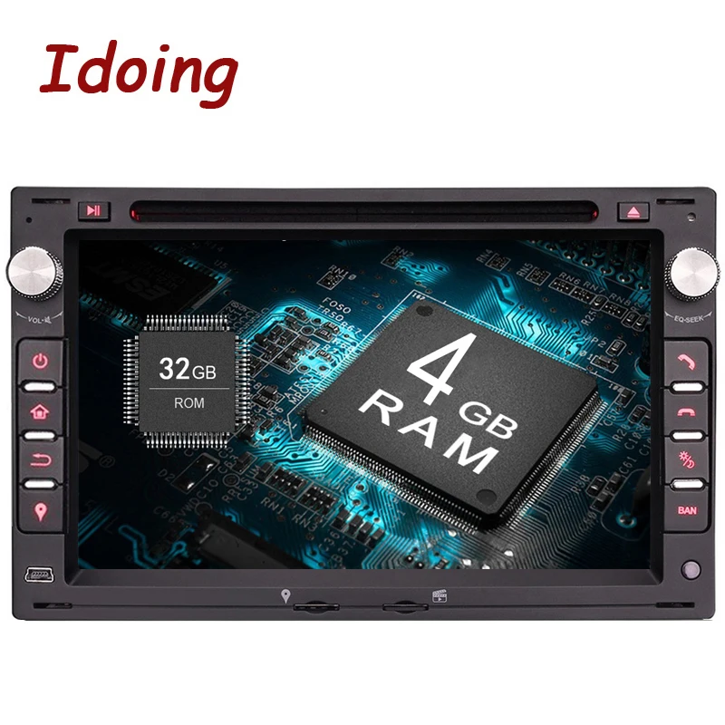 Idoing Android9.0 4G + 32G 8Core 2Din руль для Polo Passat b6 автомобильный мультимедийный плеер