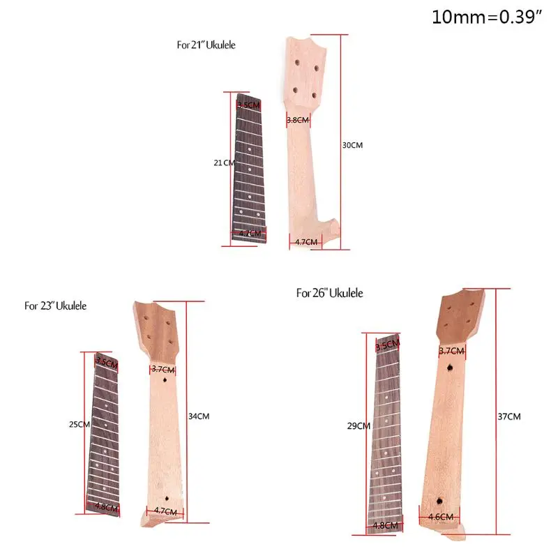Ukelele гриф из кленового дерева и палисандра набор грифов гавайская гитара|Детали