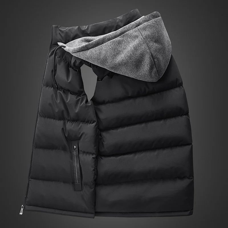 

Men Jacket Vest Warm Sleeveless Jacket Men Homme Plus Size Casual Vest Coat Winter Hooded Vest High Quality zipper Vest gilet