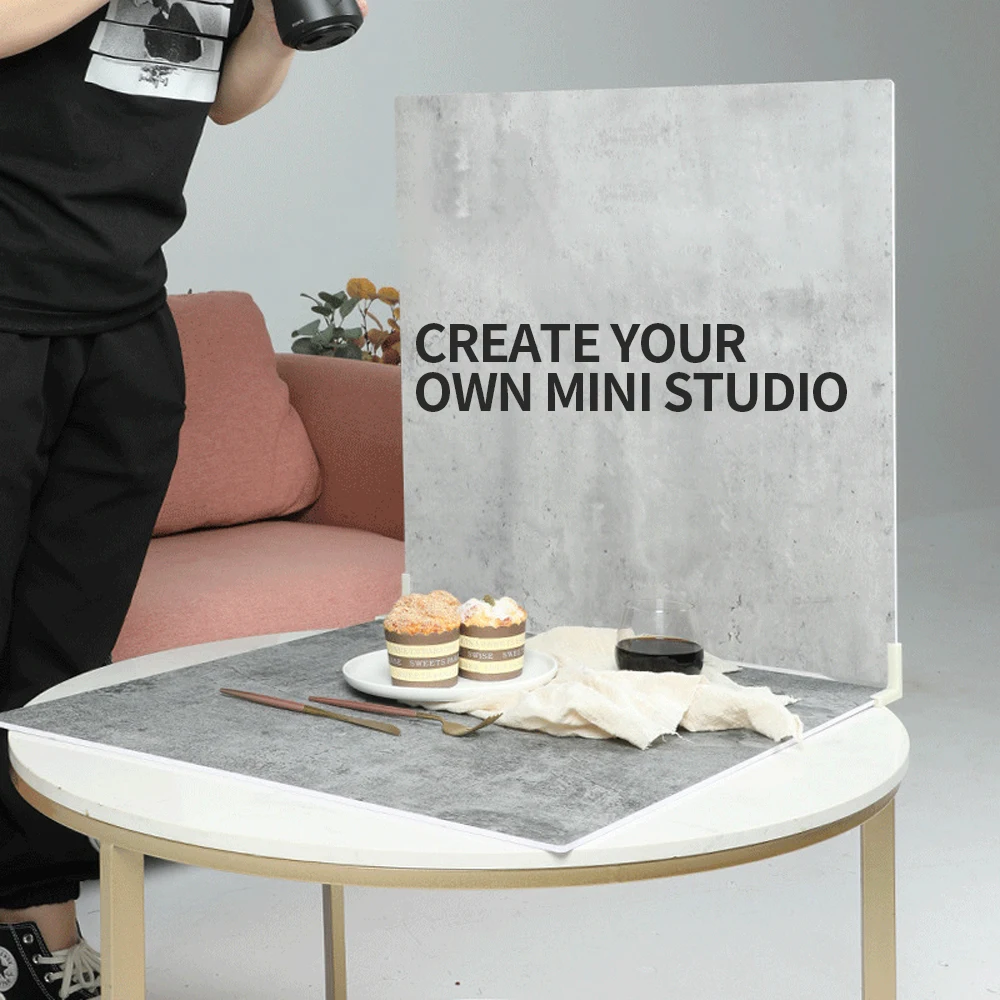 Фон для фотосъемки из ПВХ 40x40 см водонепроницаемый фон с изображением мрамора и