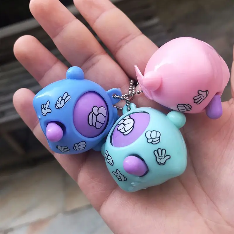 

6 Pcs/Lot Mini Mora Device Fair Finger-guessing Game Rock Paper Scissors Play Toy Round Egg Delicate And Funny Key Chain Pendant