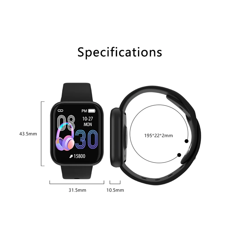 Новинка, смарт-часы с сенсорным экраном, Bluetooth, браслет, спортивная мода, фитнес, пульсометр, трекер, браслет для мужчин и женщин