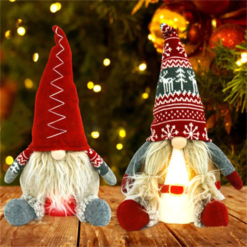 

Christmas Rudolph Doll Faceless Cute Dwarf Doll With Light For Christmas Decoration Christmas Gift Home Party Decoration