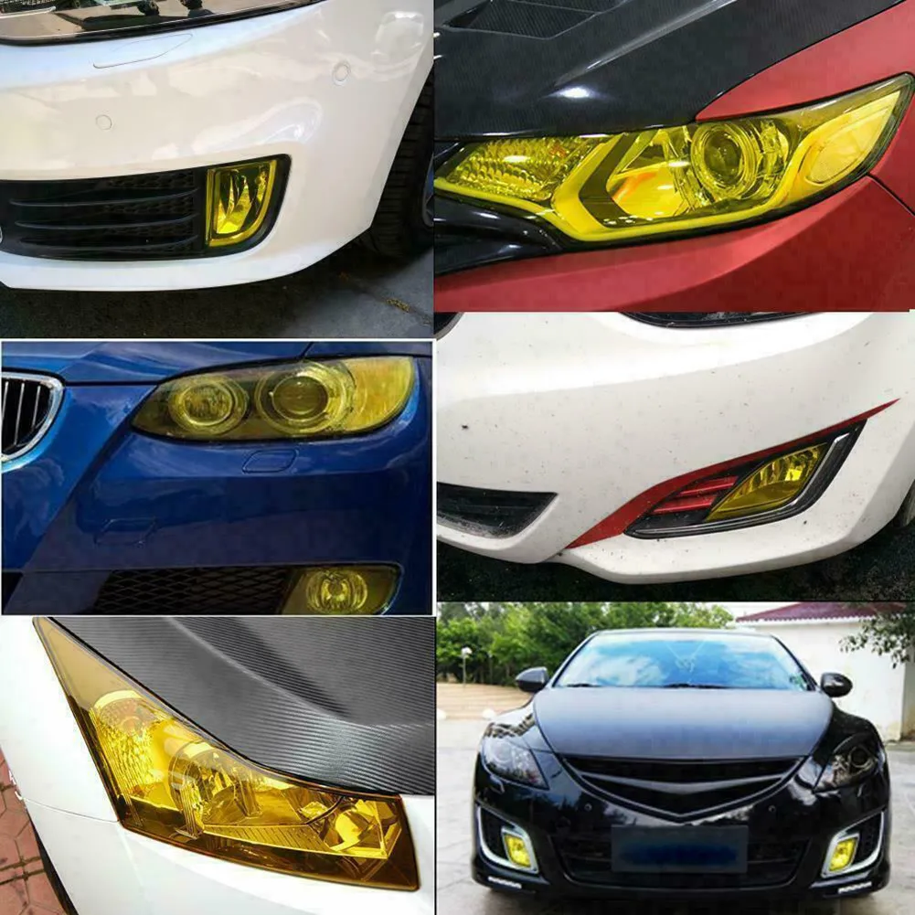 Trim Lamp Film Universal Vinyl Waterproof Wrap DRL Fog Light Headlight