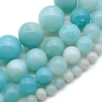 natural stone beads river amazonite round loose beads for jewelry making diy bracelet accessories charms 6 8 10 mm 15%e2%80%9d