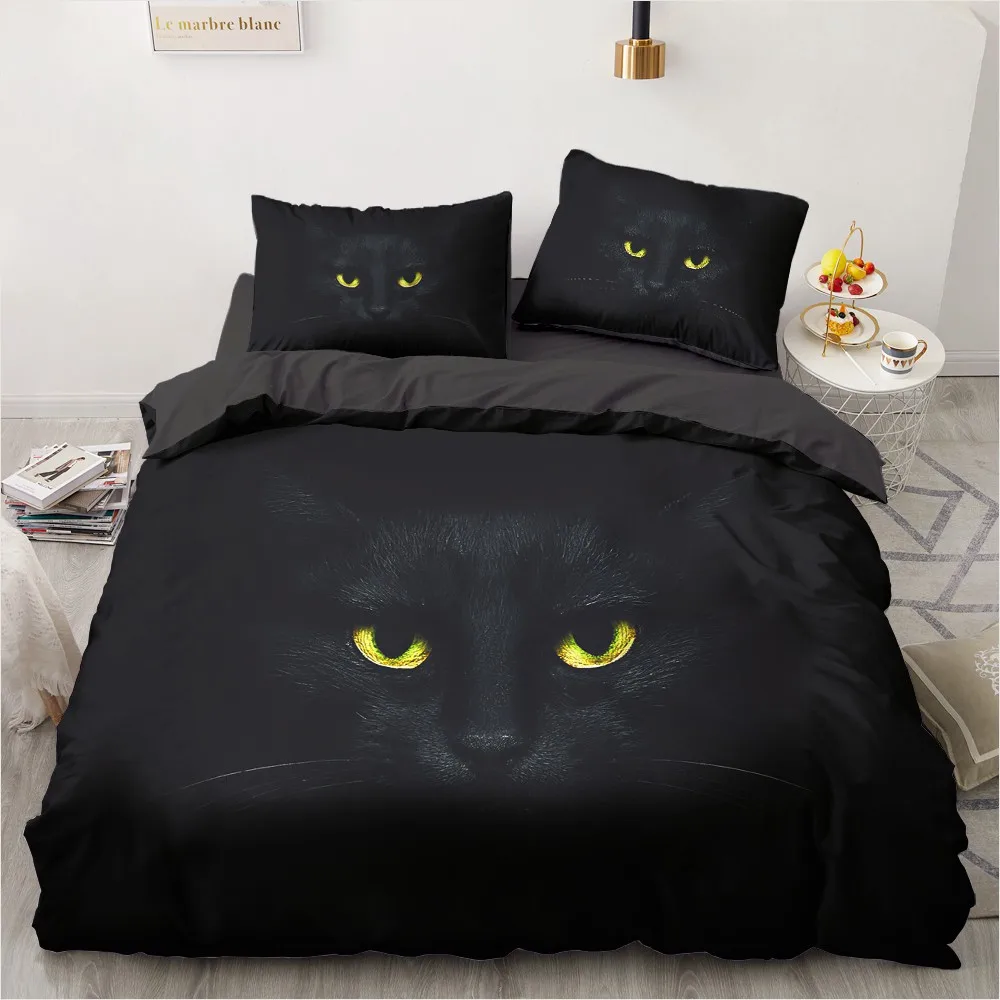 

3D Cat Bedding Sets Animal Duvet Quilt Cover Set Design Comforter Bed Linen With Pillowcase Cute Bed Sets For Kids Adults