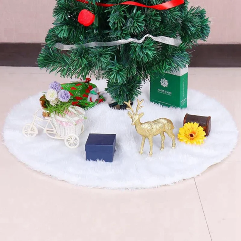 78/90/122 см Плюшевые коврик под рождественскую елку искусственный мех белый снег рождественская юбка для елки рождественские для праздников и вечеринок украшения