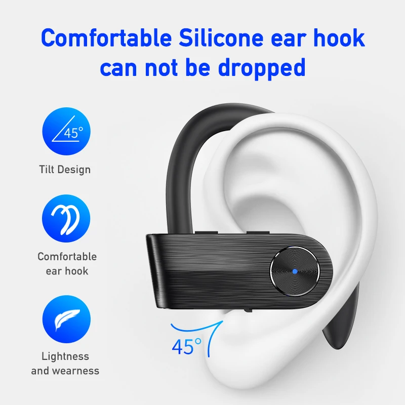 Bluetooth Наушники Awei T22 с крючком для ушей 1500 мА/ч зарядный чехол уличные TWS наушники