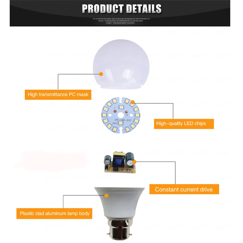 

Cool White LED Bulb Bayonet Pack of 6 LED Lampada 21w 18w 15w 12w 9w 6w Ampoule Led Lampe Lustre Suspension Moderne For Indoor