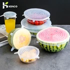 KONCO 6 шт. кремния стрейч крышки, Многоразовые Силиконовая крышка для еды, силиконовые крышки для еды посуда чаша