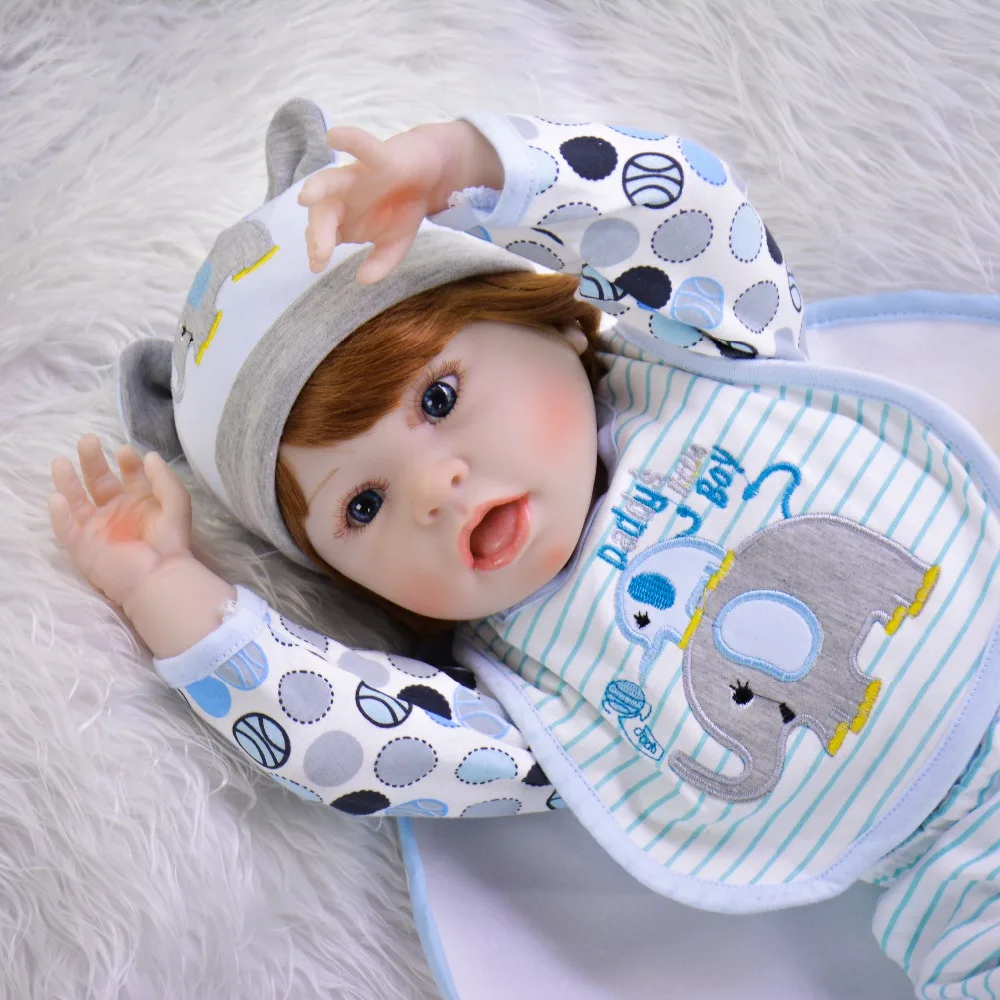 Кукла для новорожденных 22 дюйма полностью силиконовая Реалистичная детей |