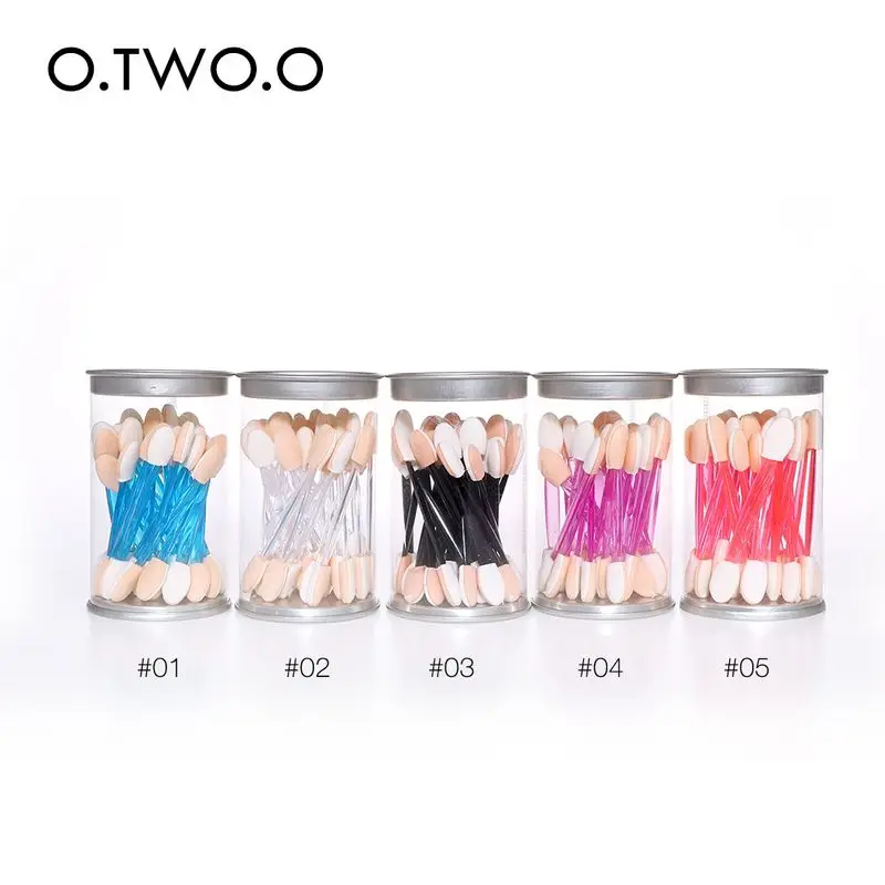 

O.TWO.O 25PCS Eye Shadow Applicator Sponge Stick Double-head Disposable Eyeshadow Brush For Women Makeup Tool Cosmetics 5 Colors