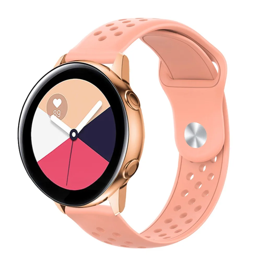 Спортивный 20 мм силиконовый браслет для samsung Galaxy Watch Active band/браслет для Garmin Vivoactive 3 Forerunner 245 245M