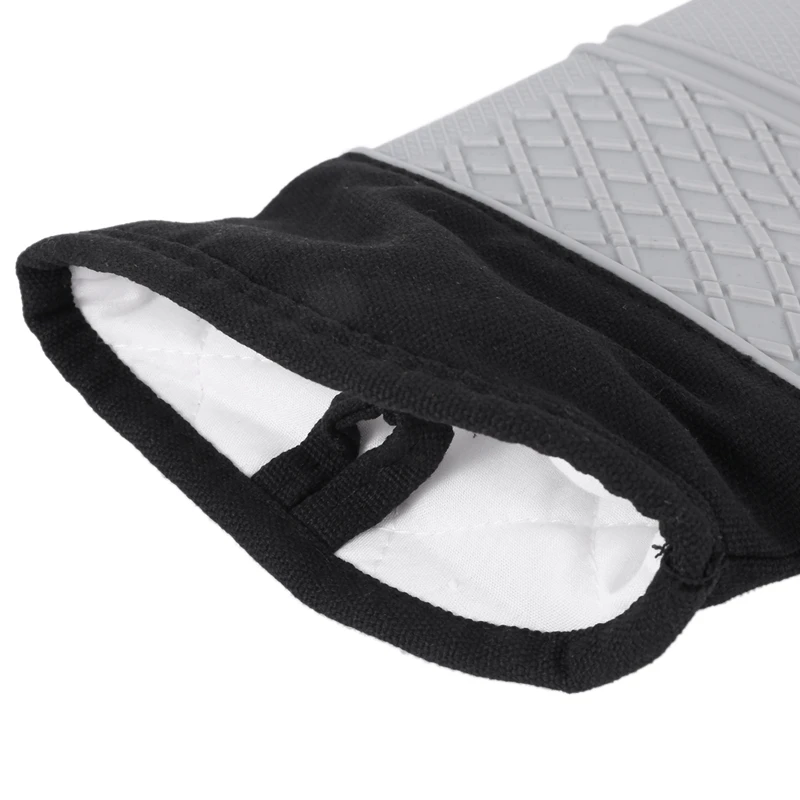 

1 Pair Oven Mitts and Pot Holders,Heat Resistant Non-Slip Surface,for BBQ Baking,Cooking(Machine Washable)(Gray)