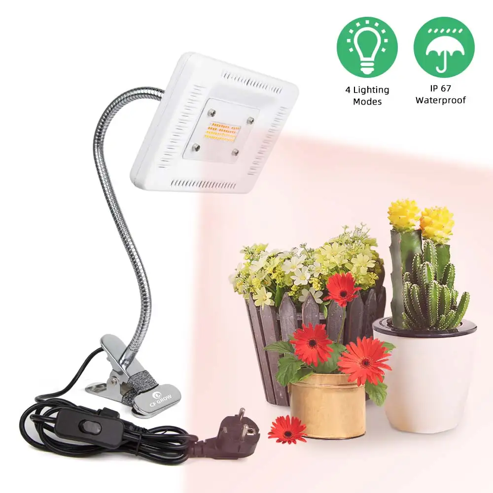 

LED Desk Clip Grow Light Full Spectrum 4 Modes 50W 56LEDs Waterproof LED Grow Lamp For Indoor Plants Flowers Greenhouses Tent