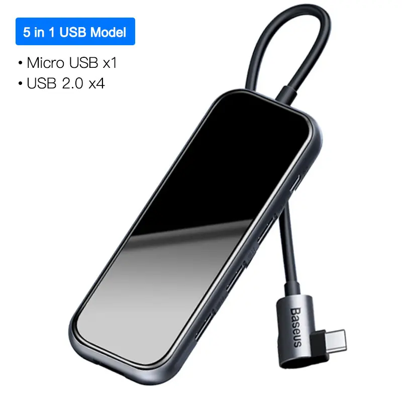 USB 2.0 USB HUB Baseus USB C концентратор к USB 3,0 HDMI RJ45 адаптер для MacBook Pro Air мульти Тип C концентратор с беспроводной зарядкой для iWatch USB-C концентратор - Цвет: USB 2.0 USB HUB
