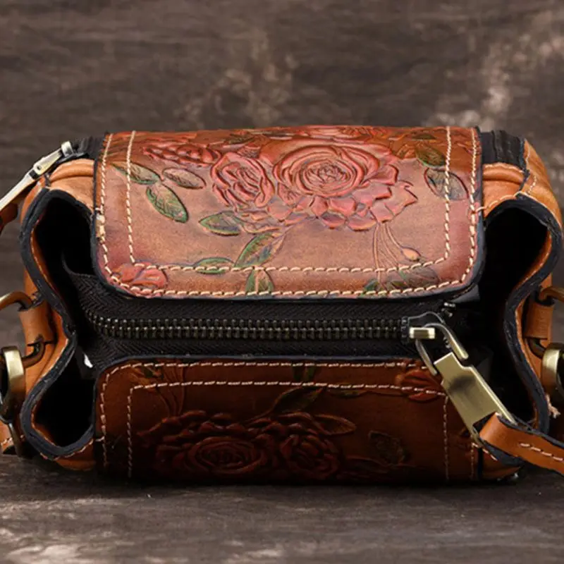 

Vintage Women Flower Embossed Style Handbag Leather Crossbody Tote Shoulder Top Handle Bag Satchel Purse C90E