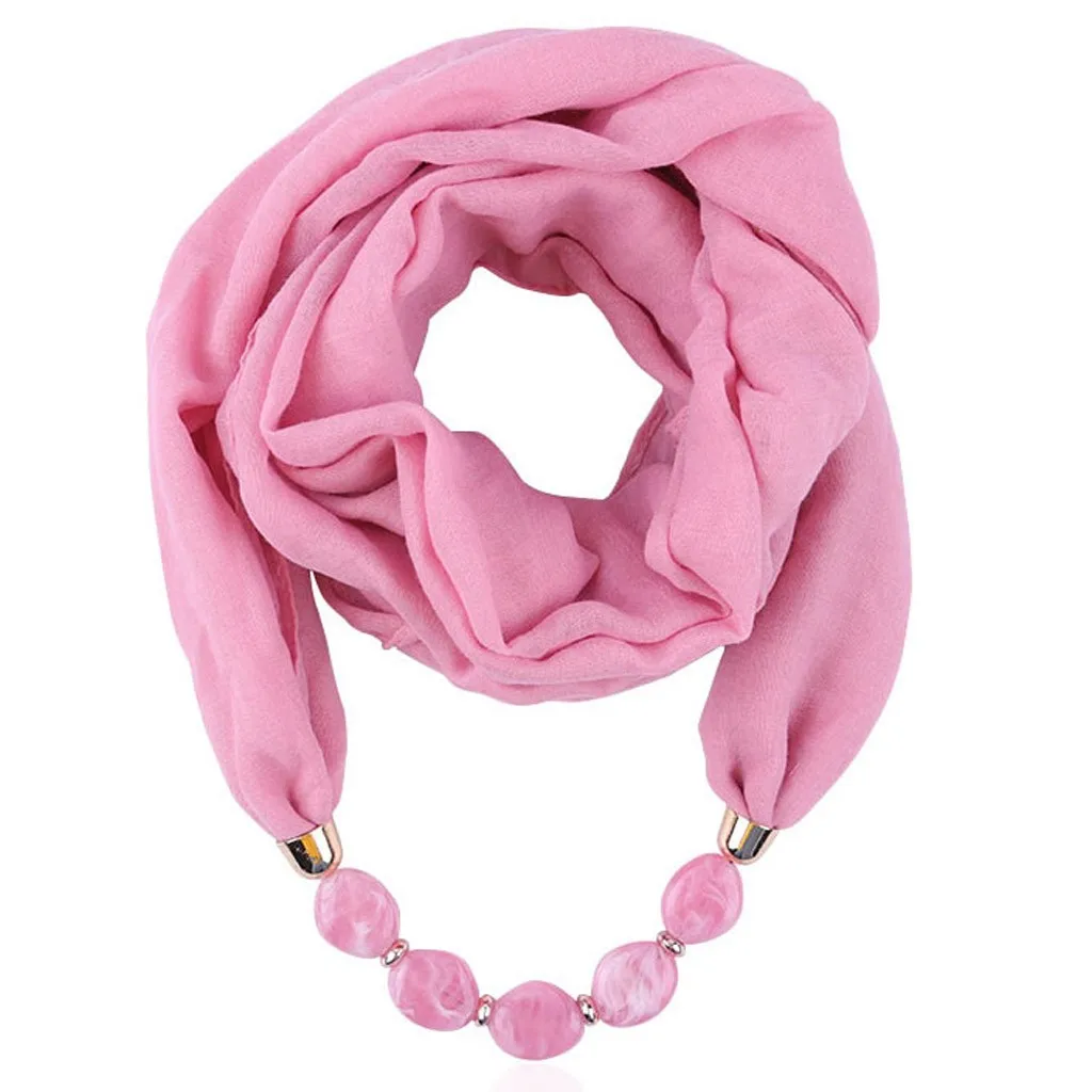 Women Fashion Solid Color Necklace Pendant Scarf Ethnic Style Soft Necklace Scarf Femme Accessories New Arrival#P15 - Цвет: K