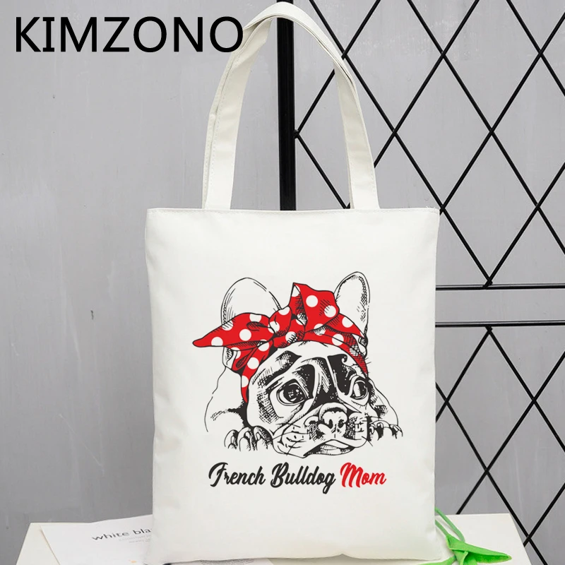 

French Bulldog shopping bag jute bag shopping bolsa shopper bag string bolsa compra reusable foldable sac tissu