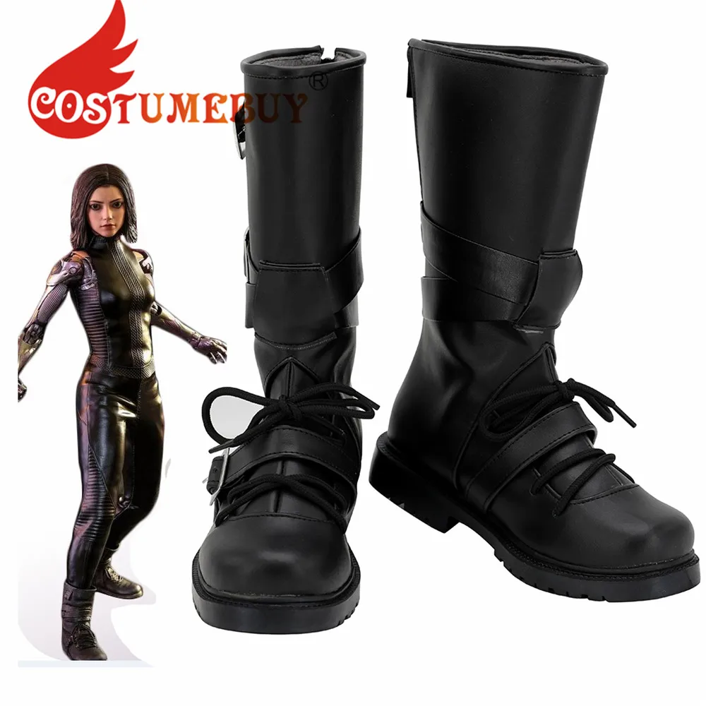 Костюмные ботинки Alita: Battle Angel для косплея черные кожаные Alita L920|Туфли| |