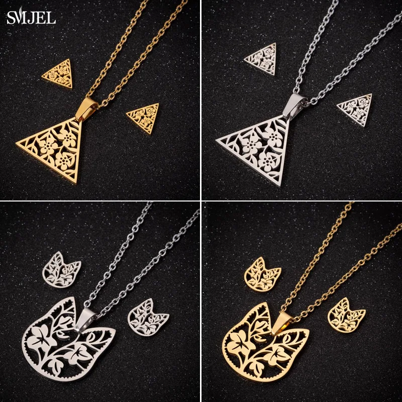 SMJEL богемные цветочные серьги треугольные для женщин девушек золотого цвета