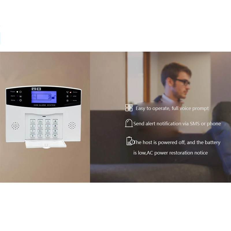 

GSM Mobile Phone Card Network Alarm Infrared Anti-Theft Alarm Home Company School Home Security System EU Plug